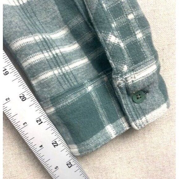 ATG Wrangler Men's 2XT Green & White Plaid Flannel Long Sleeve Regular Fit - Picture 5 of 12